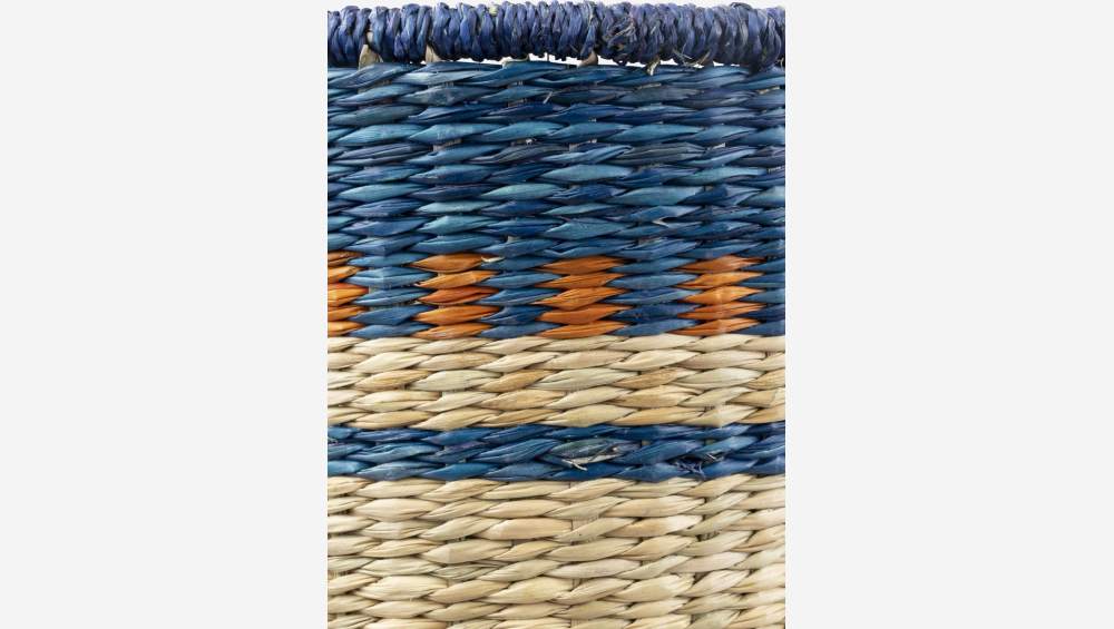 Cesto de junco de mar - 32 x 26 cm - Multicolor