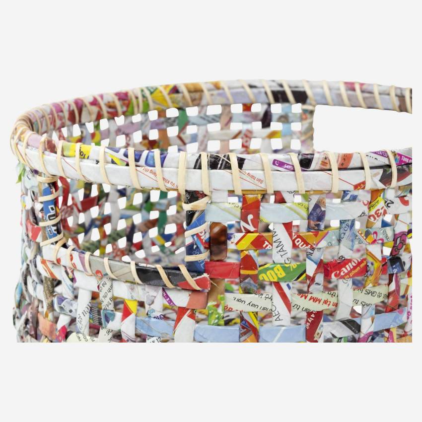 Cesto in carta riciclata - 34 x 14 cm - Multicolor