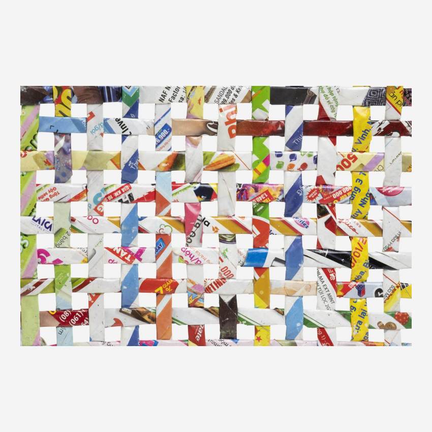 Cesto em papel reciclado - 34 x 14 cm - Multicolor