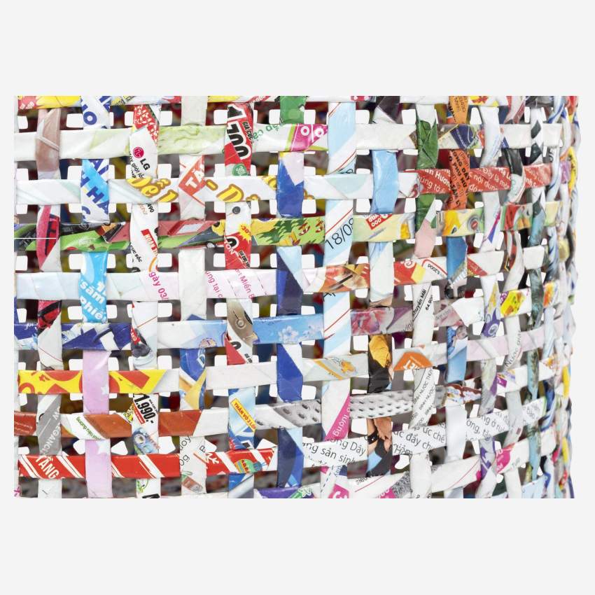 Cesto de papel reciclado - 34 x 14 cm - Multicolor