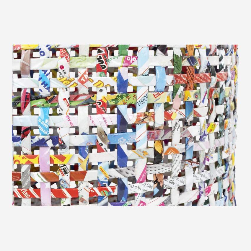 Cesto em papel reciclado - 34 x 14 cm - Multicolor