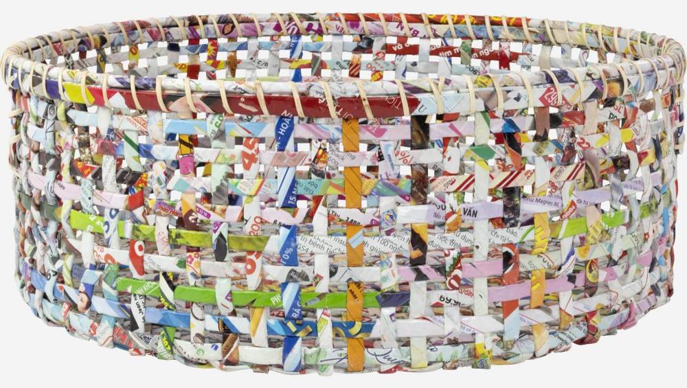 Cesto em papel reciclado - 41 x 16 cm - Multicolor