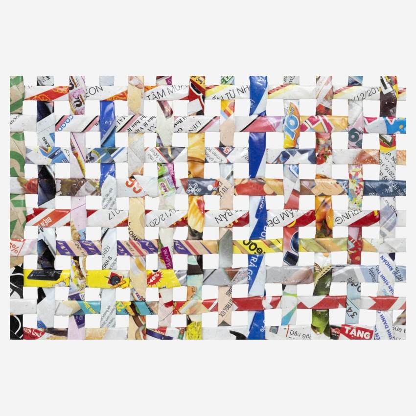 Mandje van gerecycled papier - 41 x 16 cm - Multicolor