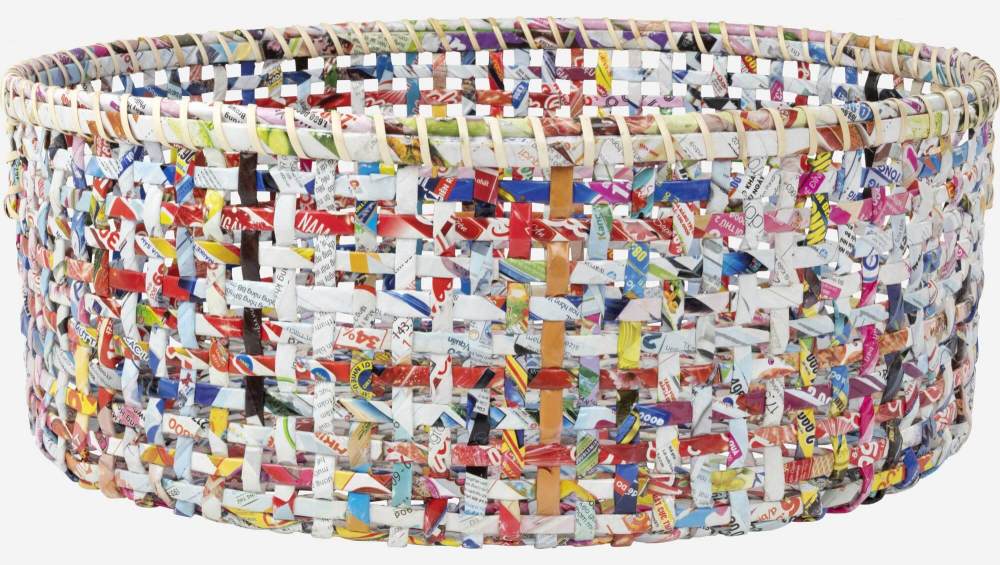 Cesto em papel reciclado - 47 x 18 cm - Multicolor