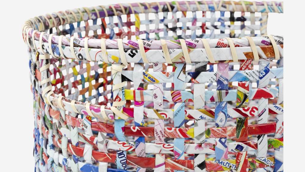 Cesto in carta riciclata - 47 x 18 cm - Multicolor
