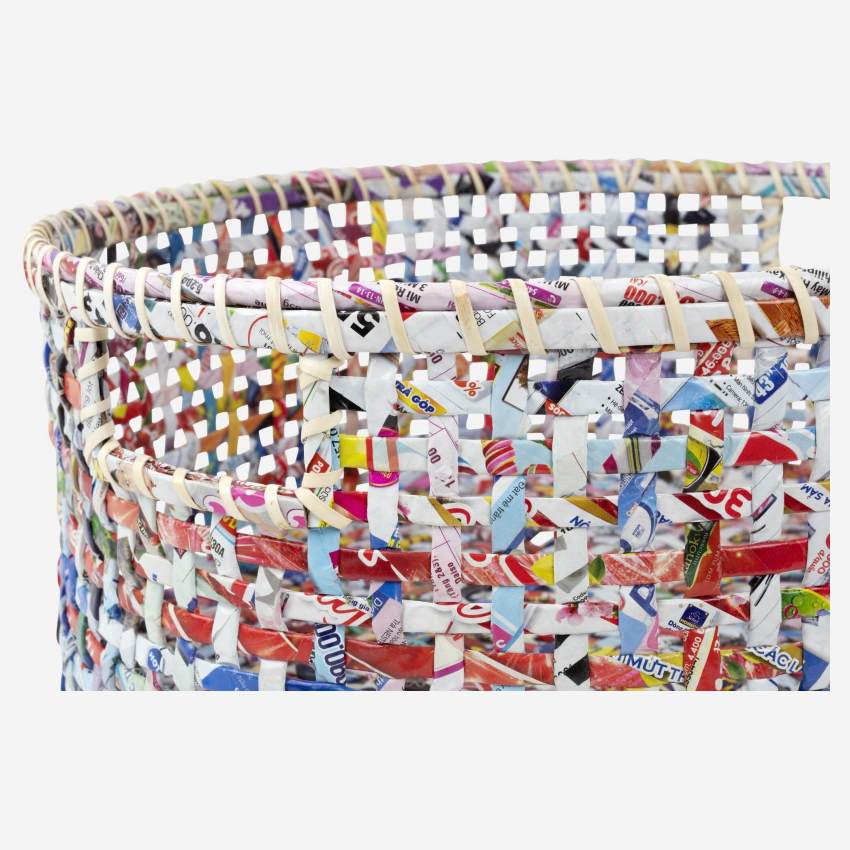Cesto de papel reciclado - 47 x 18 cm - Multicolor