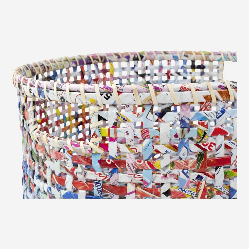 Mandje van gerecycled papier - 47 x 18 cm - Multicolor