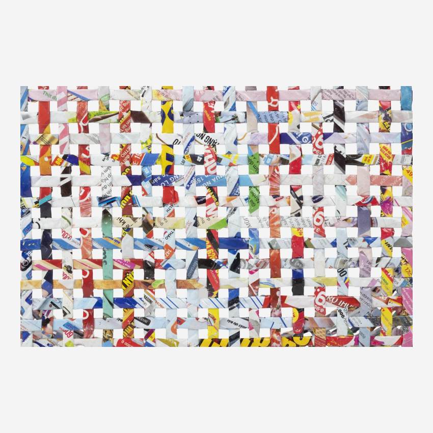 Cesto de papel reciclado - 47 x 18 cm - Multicolor