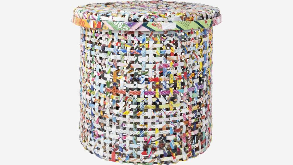 Cesto de arrumação em papel reciclado - 30 x 30 cm - Multicolor