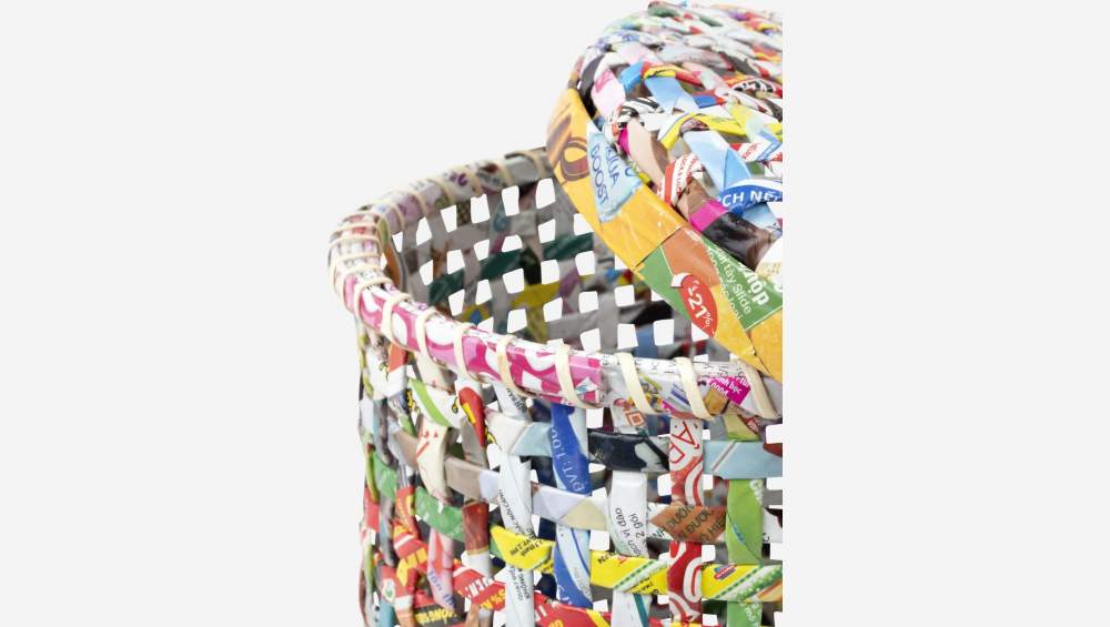 Aufbewahrungskorb aus Recyclingpapier - 25 x 25 cm - Bunt