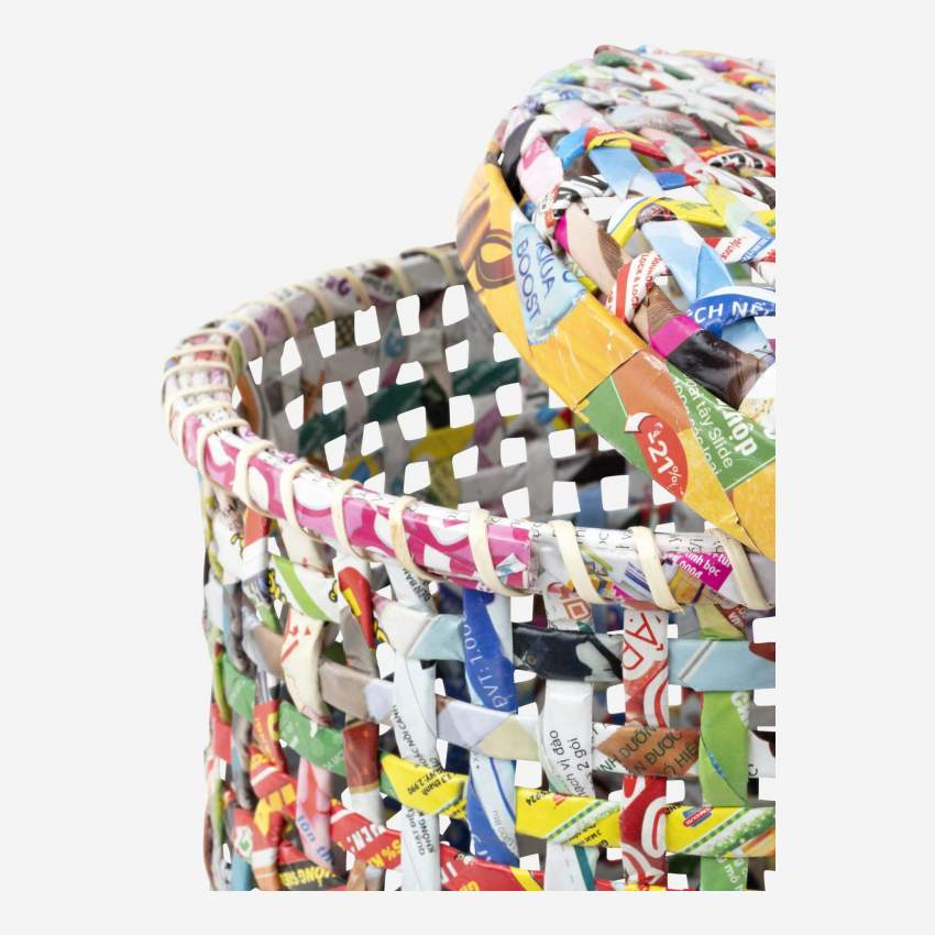 Aufbewahrungskorb aus Recyclingpapier - 25 x 25 cm - Bunt