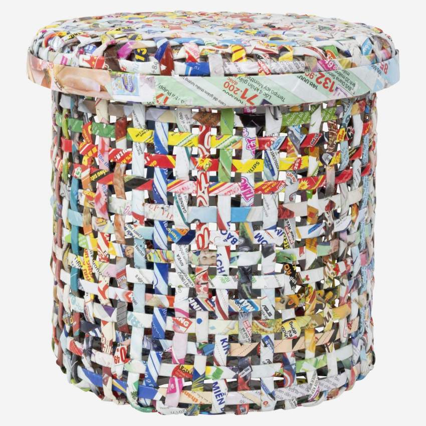 Set van 3 opbergmanden van gerecycled papier - Multicolor