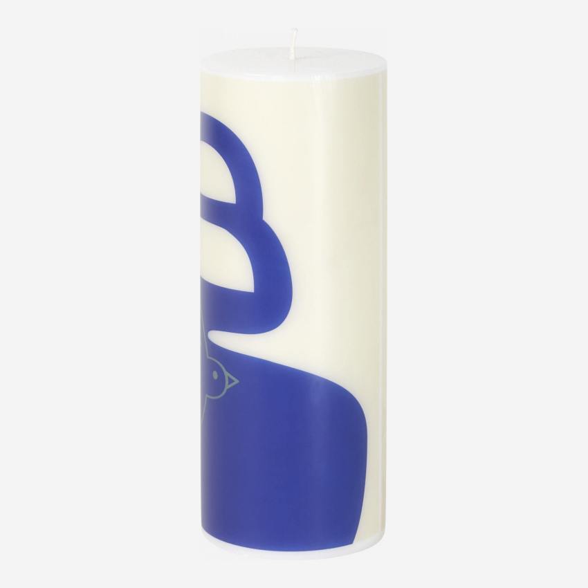 Candela cilindrica - 15 cm - Blu