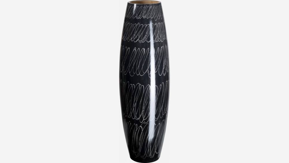 Vaas van hout - 65 cm - Zwart