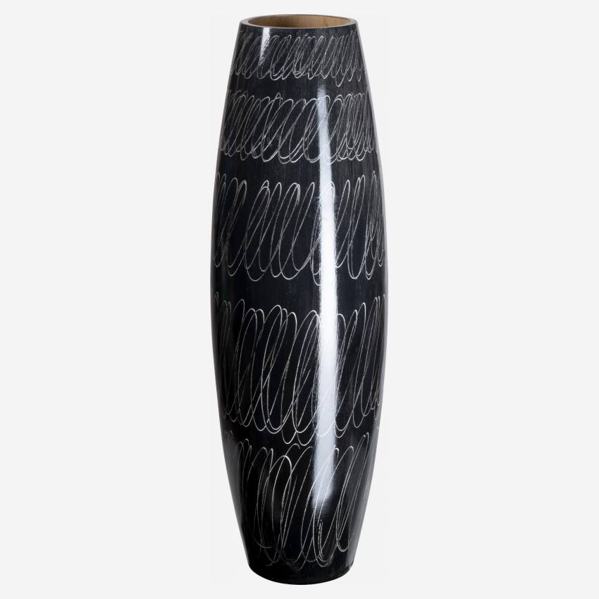 Vaso in legno - 65 cm - Nero