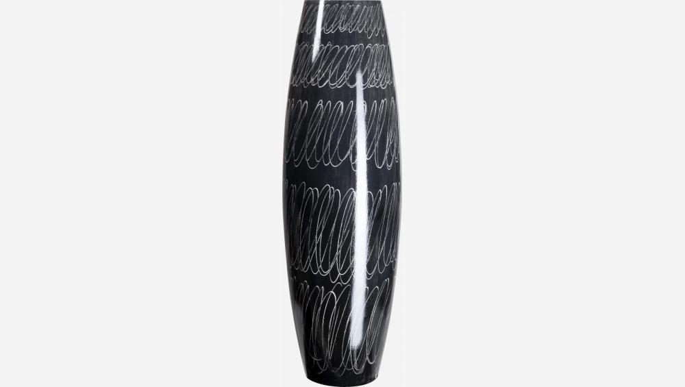 Vase aus Holz - 65 cm - Schwarz