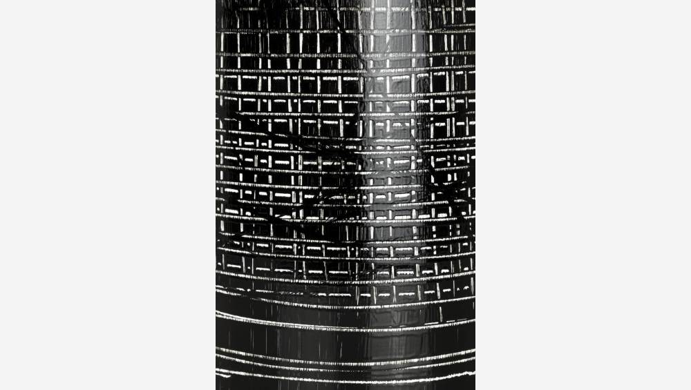 Dekorative Dose aus Holz - 23 cm - Weiß und Schwarz