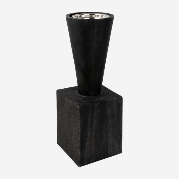 Bougeoir en bois - 28 cm - Noir