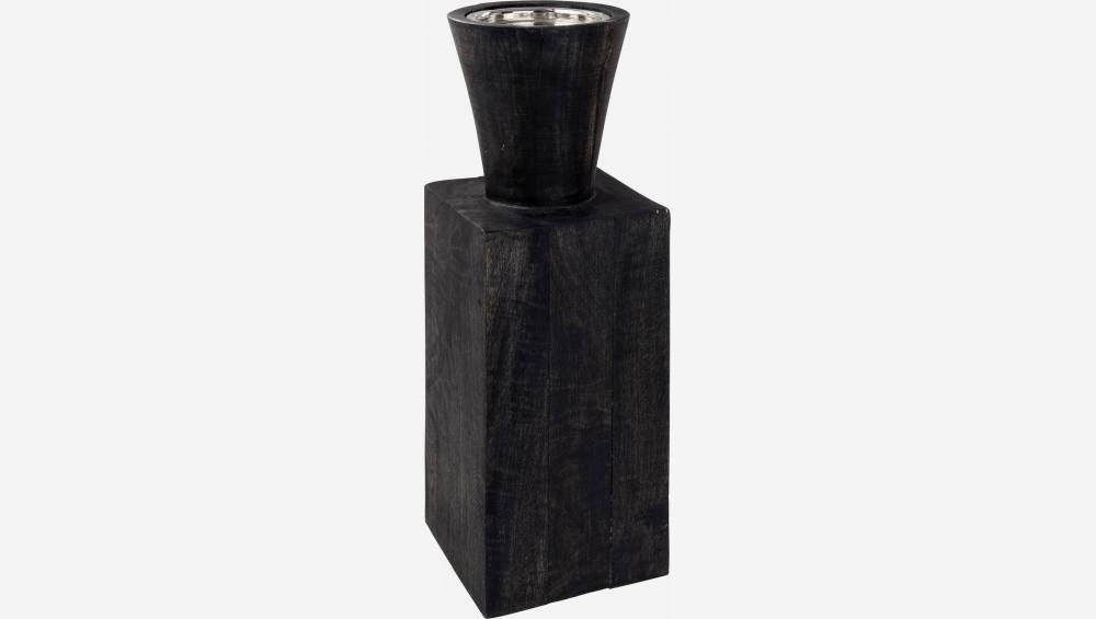 Bougeoir en bois - 32 cm - Noir