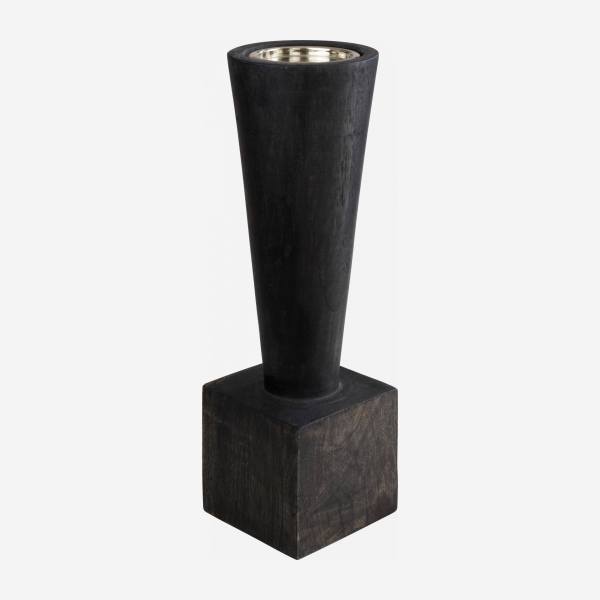 Kerzenständer aus Holz - 38 cm - Schwarz