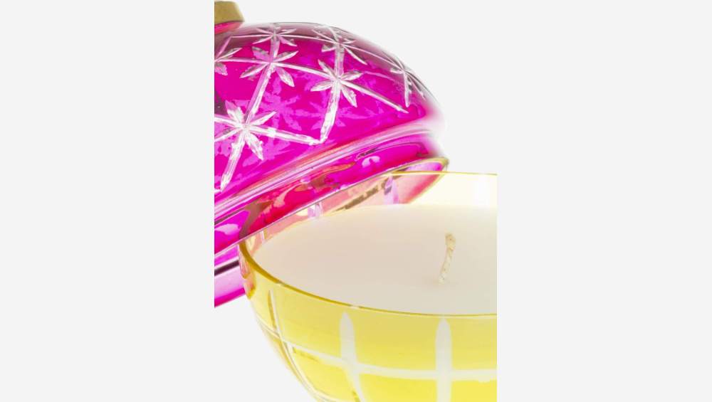 Bolvormige geurkaars - Vanilleparfum - van glas - Roze