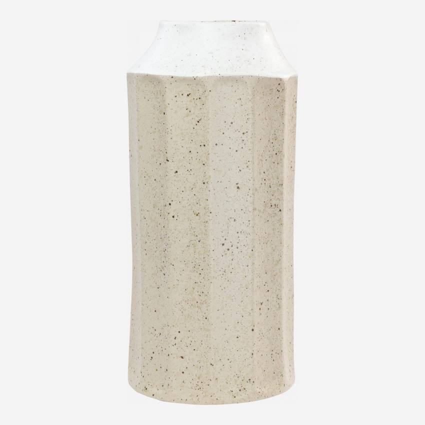 Vase aus Sandstein - 30 cm - Beige
