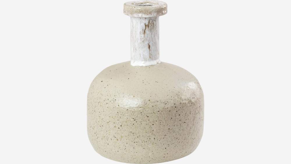 Vase amphore en grès - 27 cm - Beige