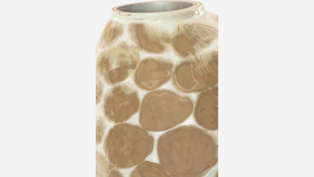 Runde Vase aus Glas - 33 cm - Beige