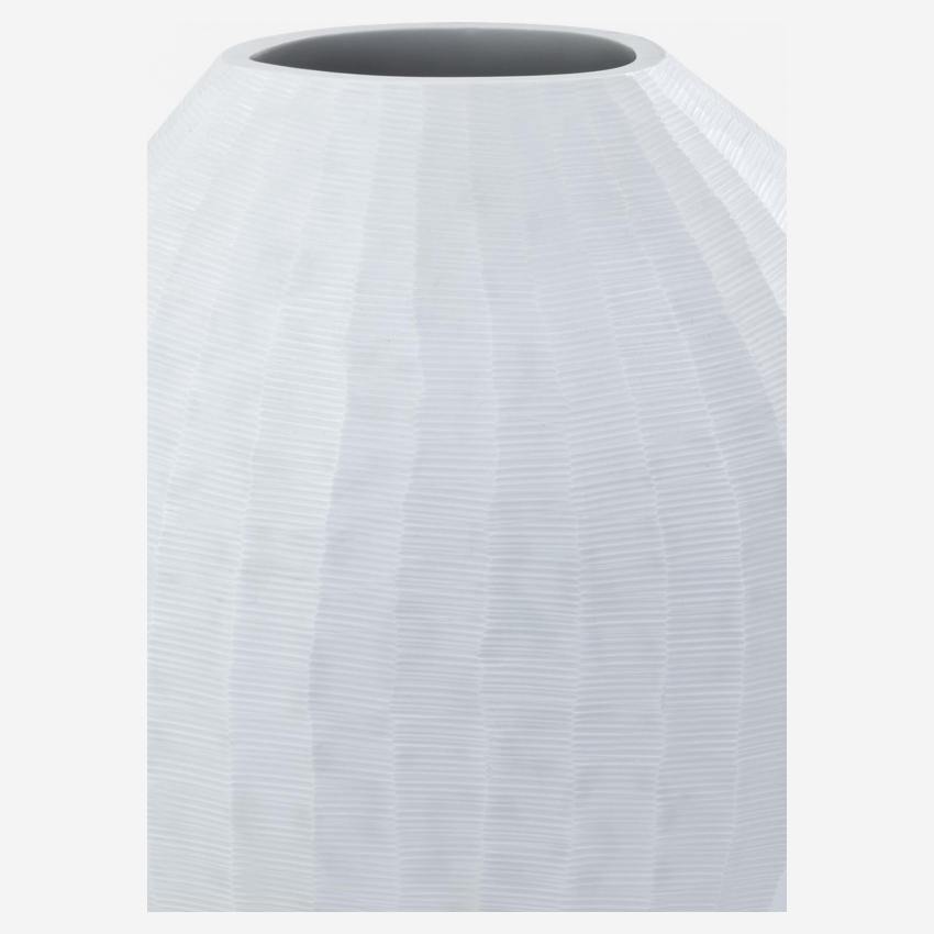 Ronde vaas van glas - 29 cm - Gebroken wit
