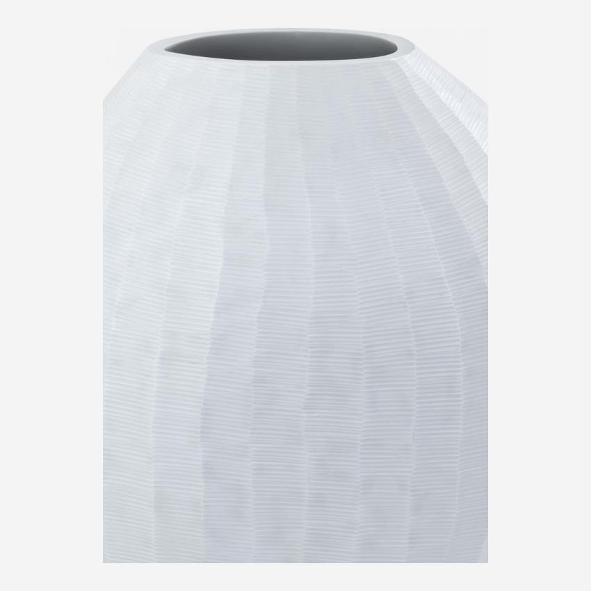 Runde Vase aus Glas - 29 cm - Cremeweiß