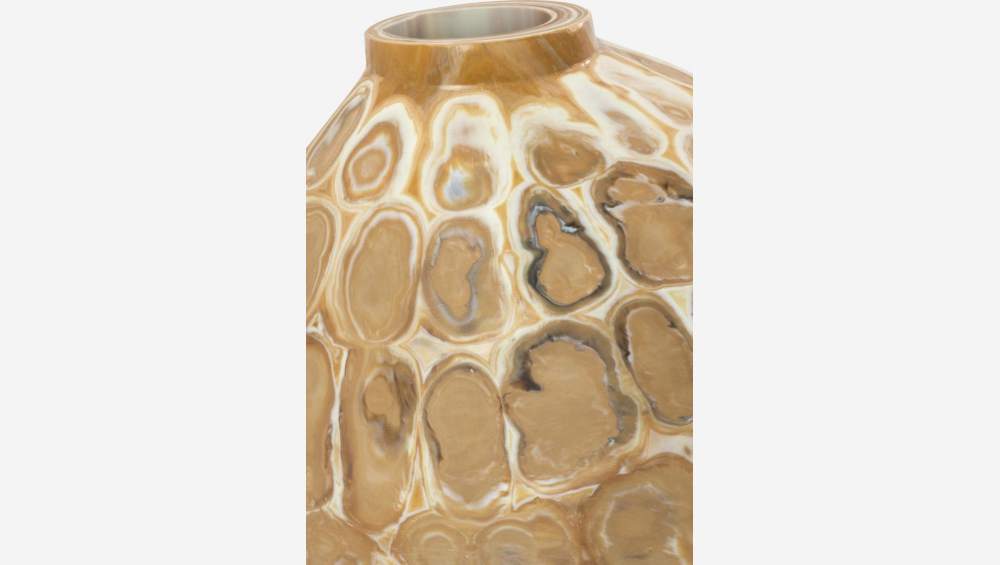 Runde Vase aus Glas - 23 cm - Beige