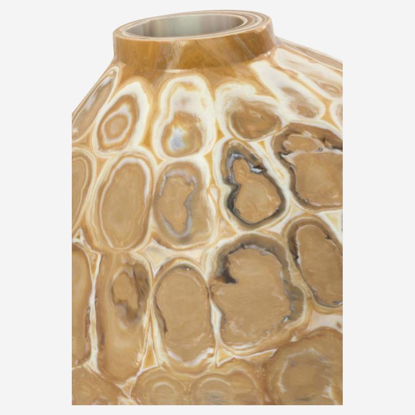 Runde Vase aus Glas - 23 cm - Beige