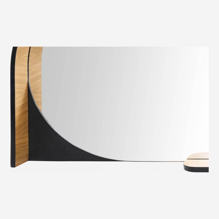 Espejo ovalado de madera - 82 x 50 cm - Negro