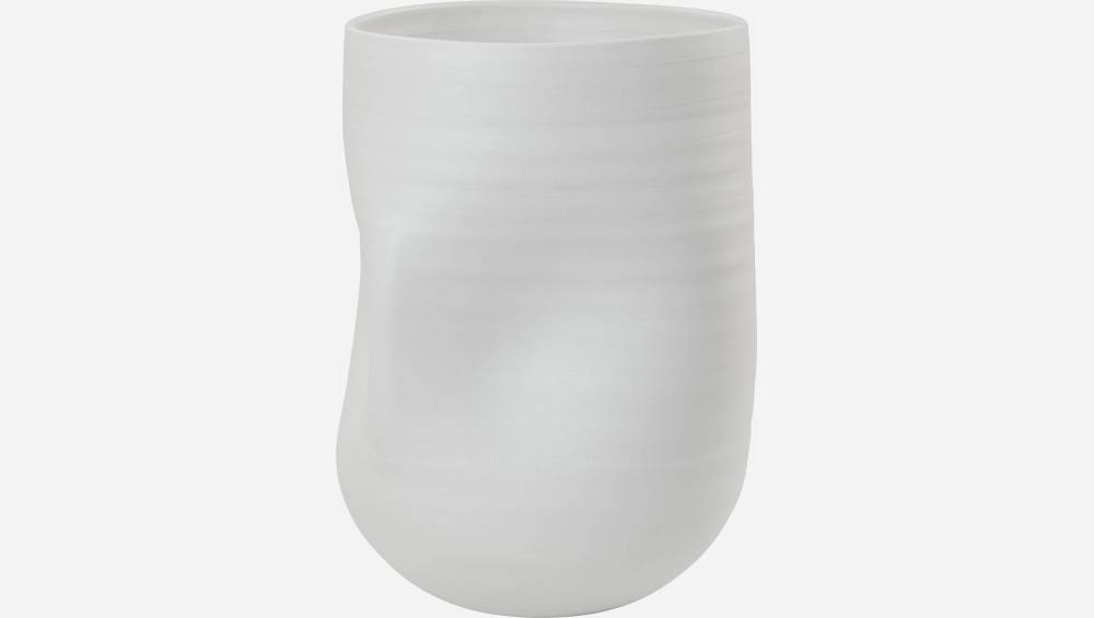 Vaso organico in arenaria - 36 cm - Bianco