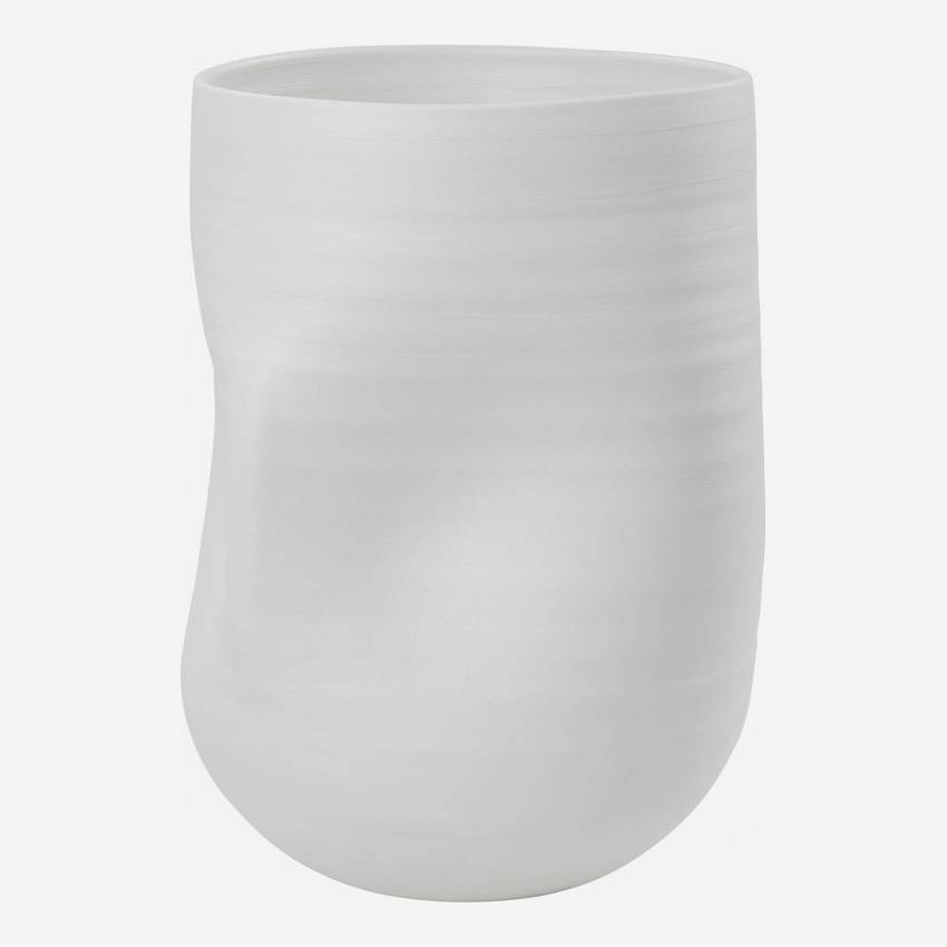Vase organique en grès - 29,5 cm - Blanc