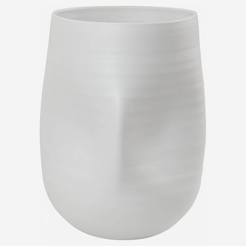 Vase organique en grès - 29,5 cm - Blanc
