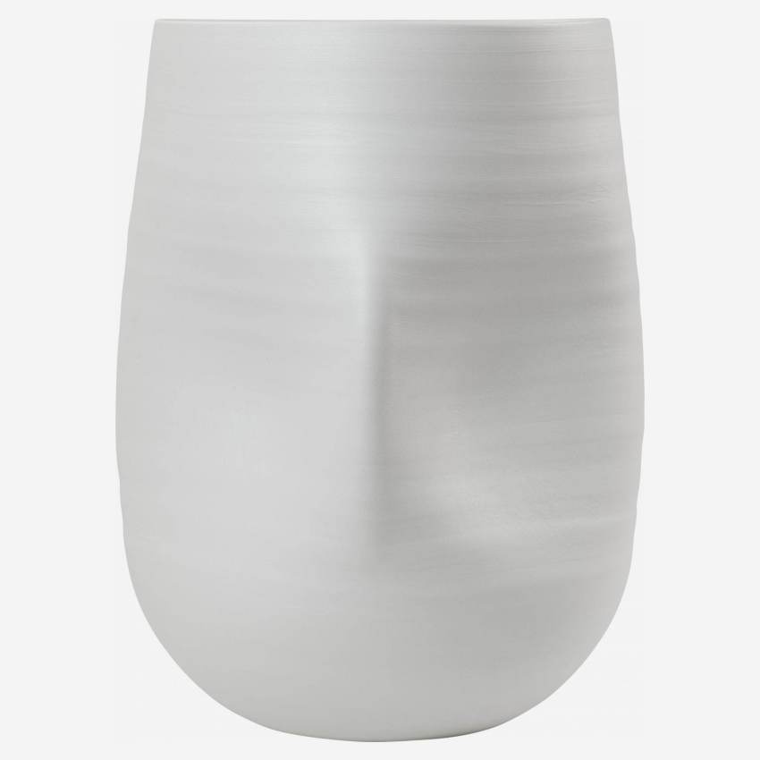 Vaso organico in arenaria - 36 cm - Bianco