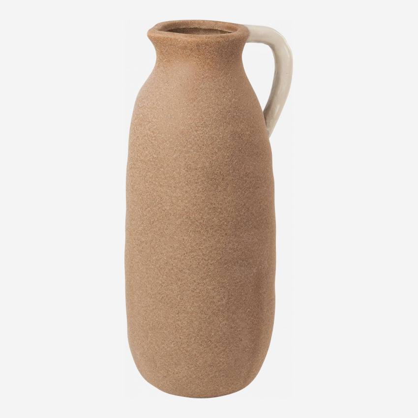 Vaso a brocca in ceramica - 37 cm - Marrone
