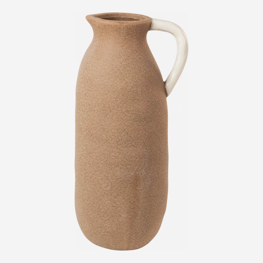 Vaso a brocca in ceramica - 37 cm - Marrone