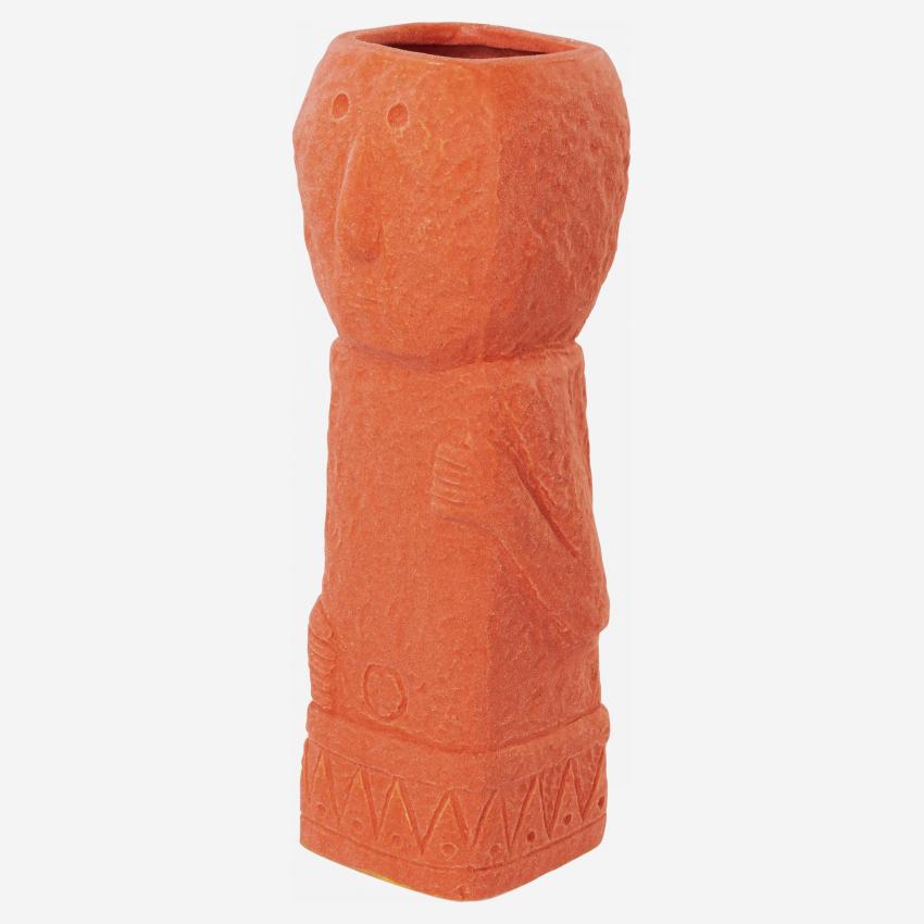 Vase totem en céramique - 34 cm - Orange
