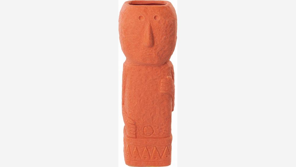 Vase totem en céramique - 34 cm - Orange