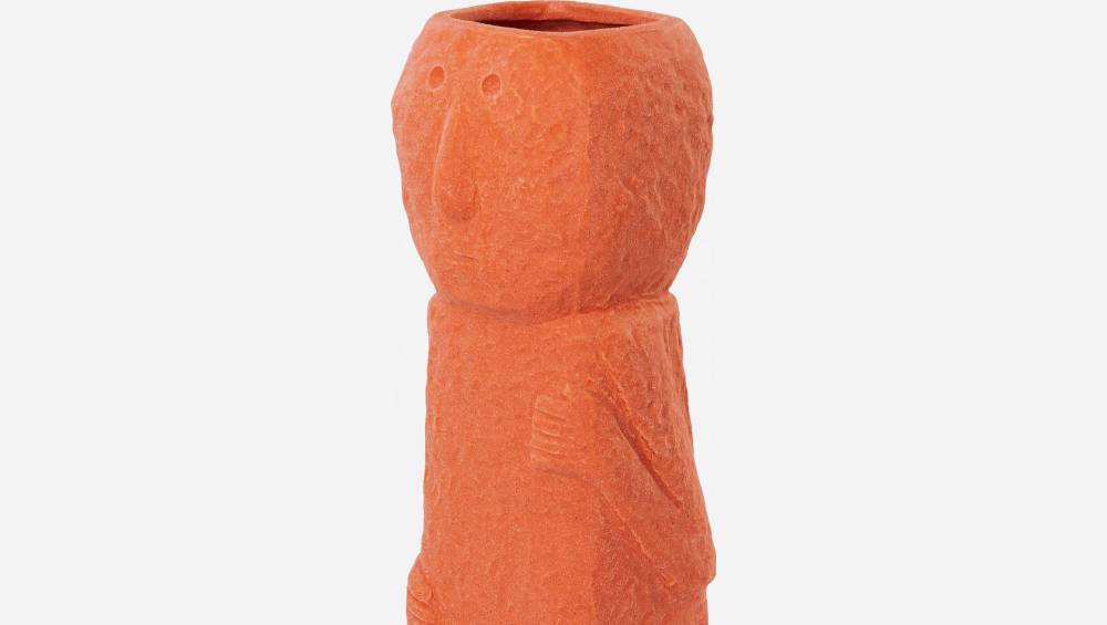Jarrón tótem de cerámica - 34 cm - Naranja