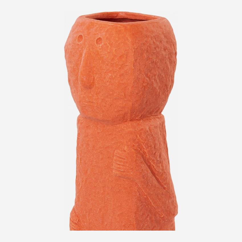 Jarro totem em cerâmica - 34 cm - Laranja