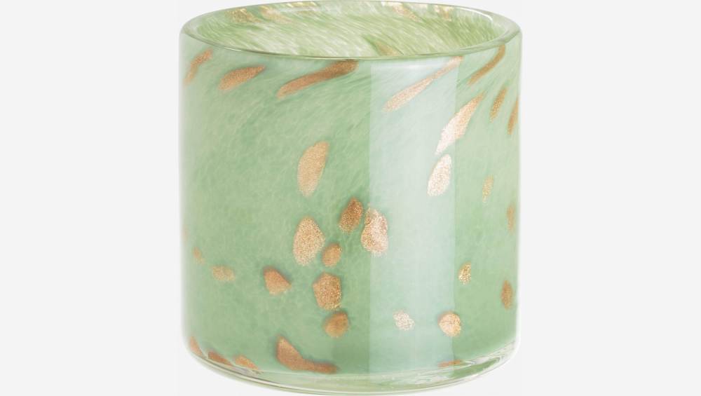 Portacandele in vetro - 11 cm - Verde chiaro caledon