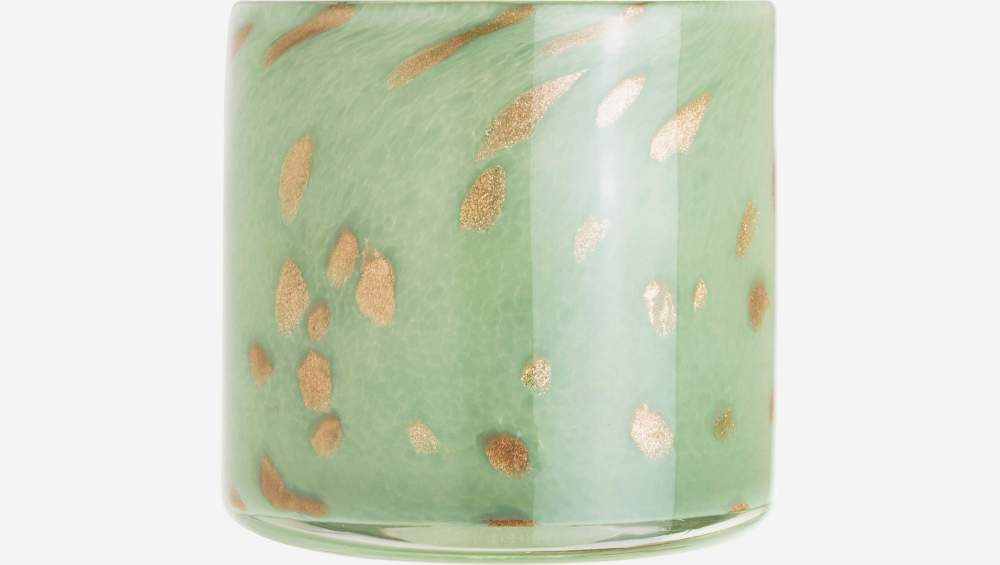 Portacandele in vetro - 11 cm - Verde chiaro caledon