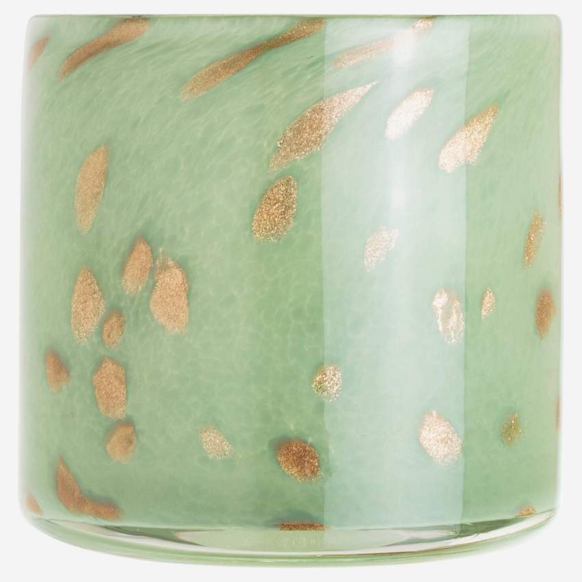 Candelabro de vidrio - 11 cm - Verde celadón