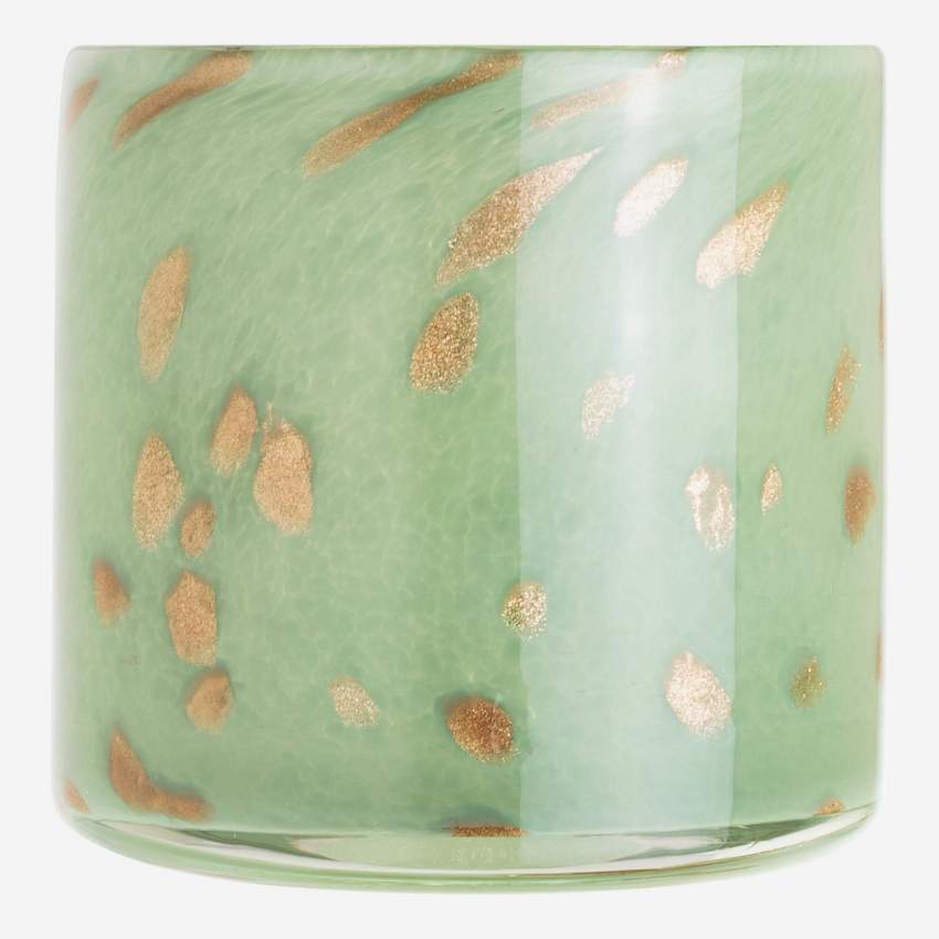 Candelabro de vidrio - 11 cm - Verde celadón