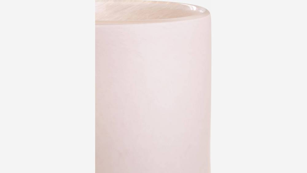 Candelabro de vidrio arenado - 11 cm - Rosa empolvado