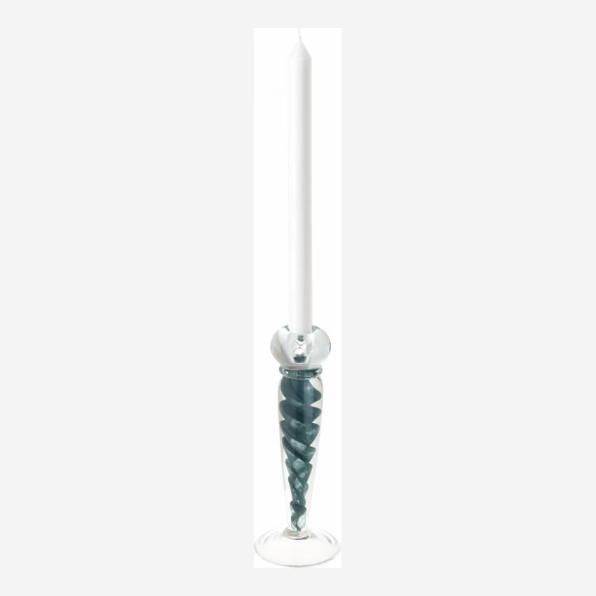 Bougeoir en verre - 25 cm - Vert foncé