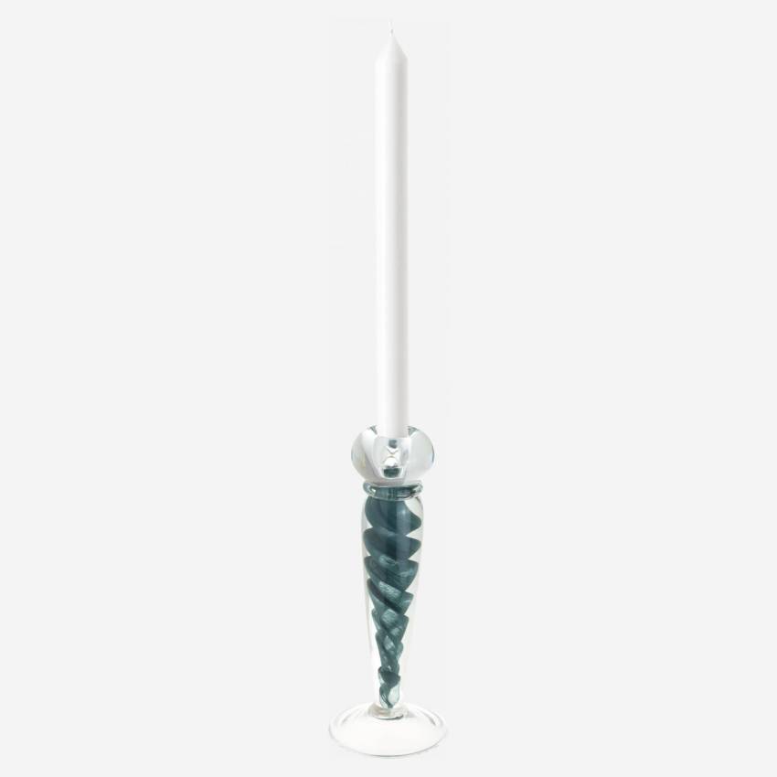 Kaarsenhouder van glas - 25 cm - Donkergroen